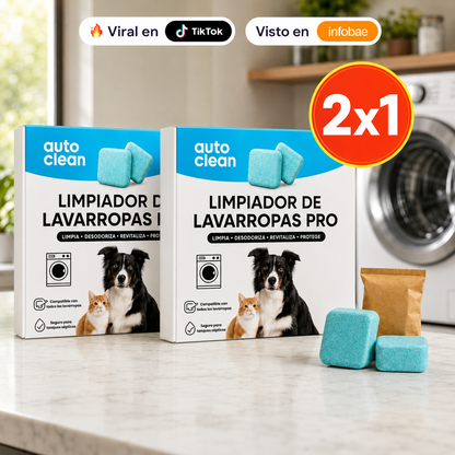 PASTILLAS OFICIALES Y ORIGINALES PARA LAVARROPAS - REMUEVE PELOS DE MASCOTAS -AUTO CLEAN PRO ®